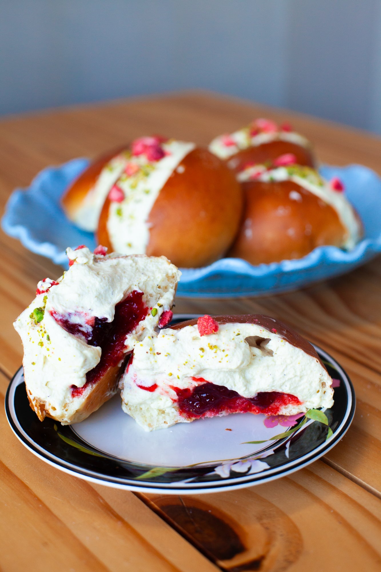 Pistachio & Strawberry Maritozzi - Burnt Honey Bakery - Burnt Honey Bakery