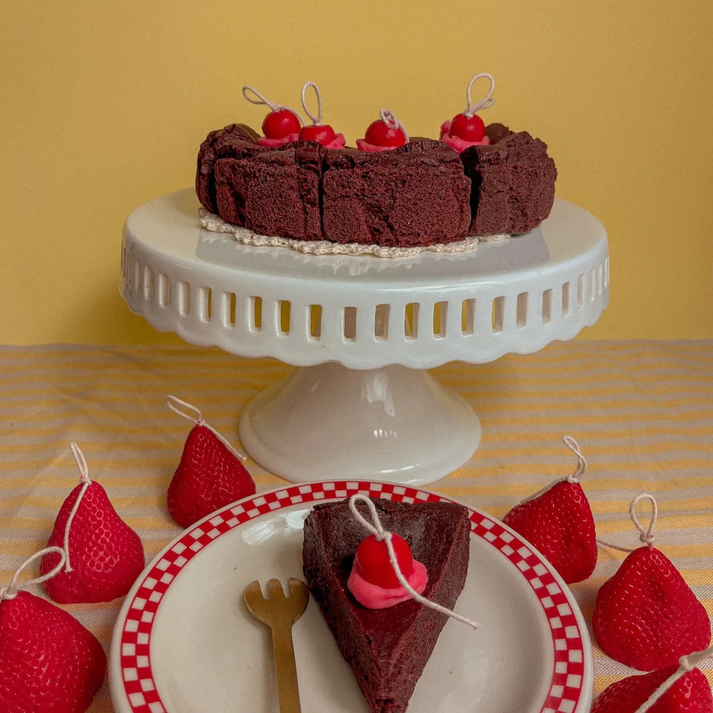 Choc Fudge Scented Choccy Cake Candle - The Wednesday Co - Burnt Honey Bakery