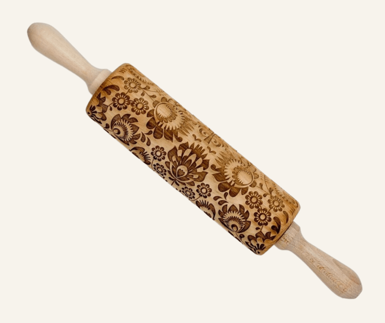 Folk Pattern Embossing Rolling Pin - Boon Homeware - Burnt Honey Bakery