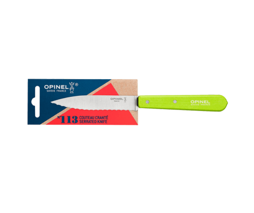 Paring Knife Serrated Apple Green 10cm - Opinel - Burnt Honey Bakery