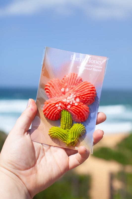 Flower Whipped Cream Shortbread Cookie - Burnt Honey Bakery - Burnt Honey Bakery