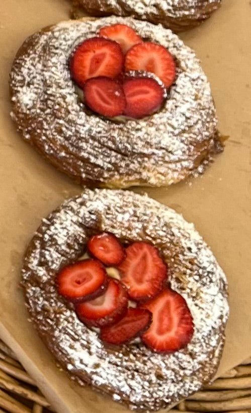 Fruit Danish with Vanilla Custard & Almonds - Burnt Honey Bakery - Burnt Honey Bakery