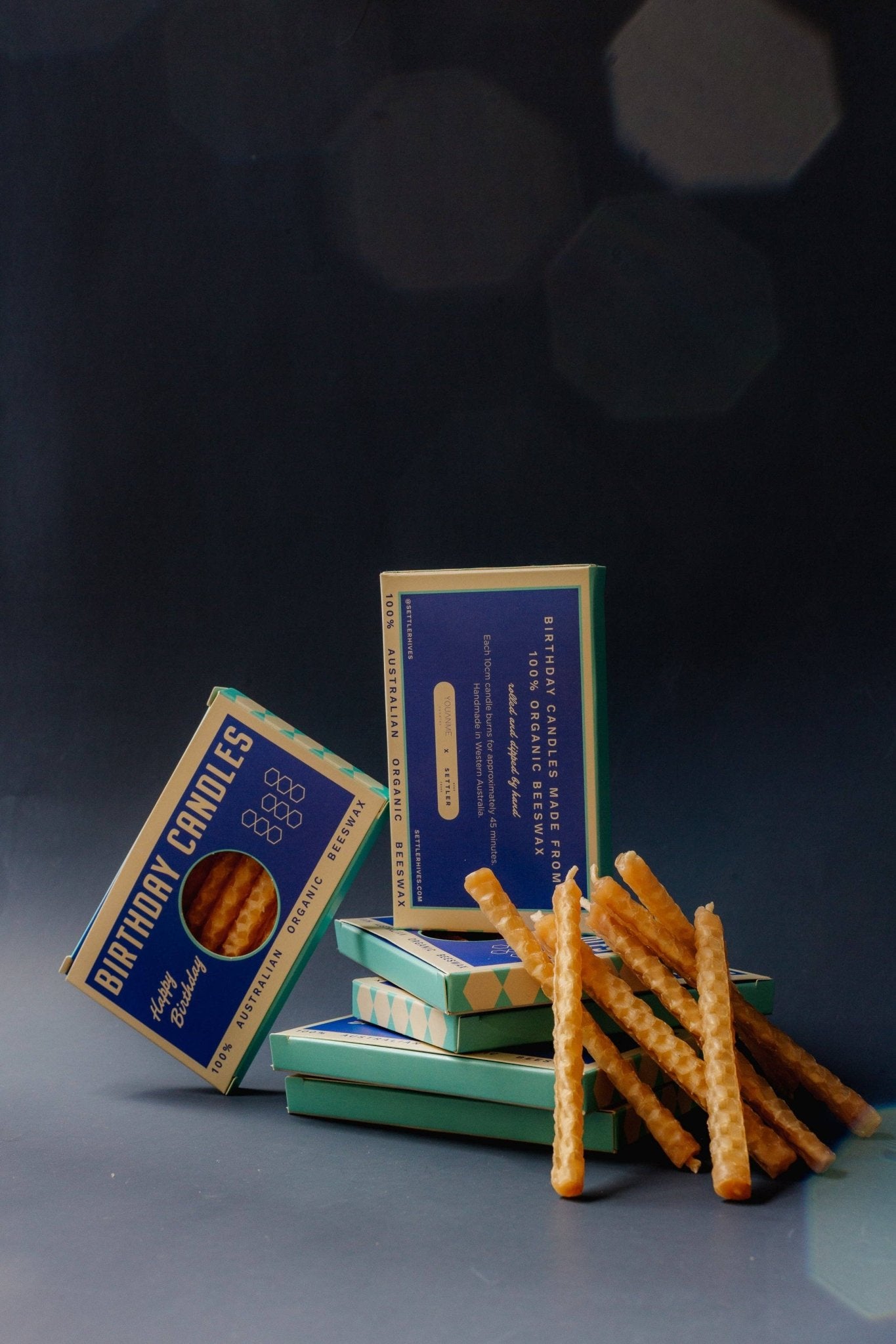Organic Beeswax Birthday Candles - Settler Hives - Burnt Honey Bakery