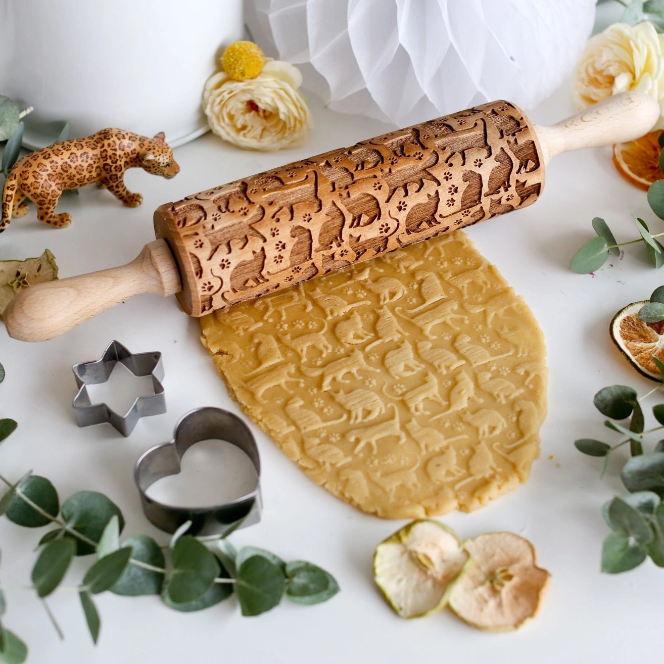 Cats Embossing Rolling Pin - Boon Homeware - Burnt Honey Bakery