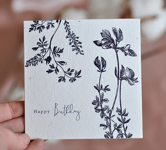 Flora Happy Birthday Plantable Greeting Card - Nurturing Nature - Burnt Honey Bakery