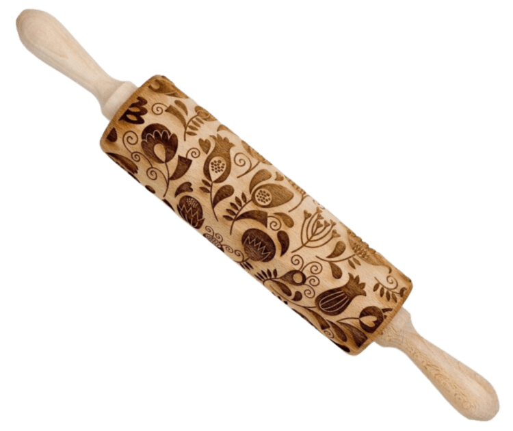 Floral One Embossing Rolling Pin - Boon Homeware - Burnt Honey Bakery