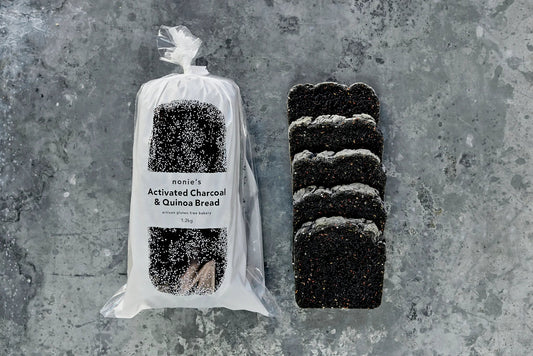Gluten Free Activated Charcoal & Quinoa Bread 1.1kg - Nonie's - Burnt Honey Bakery